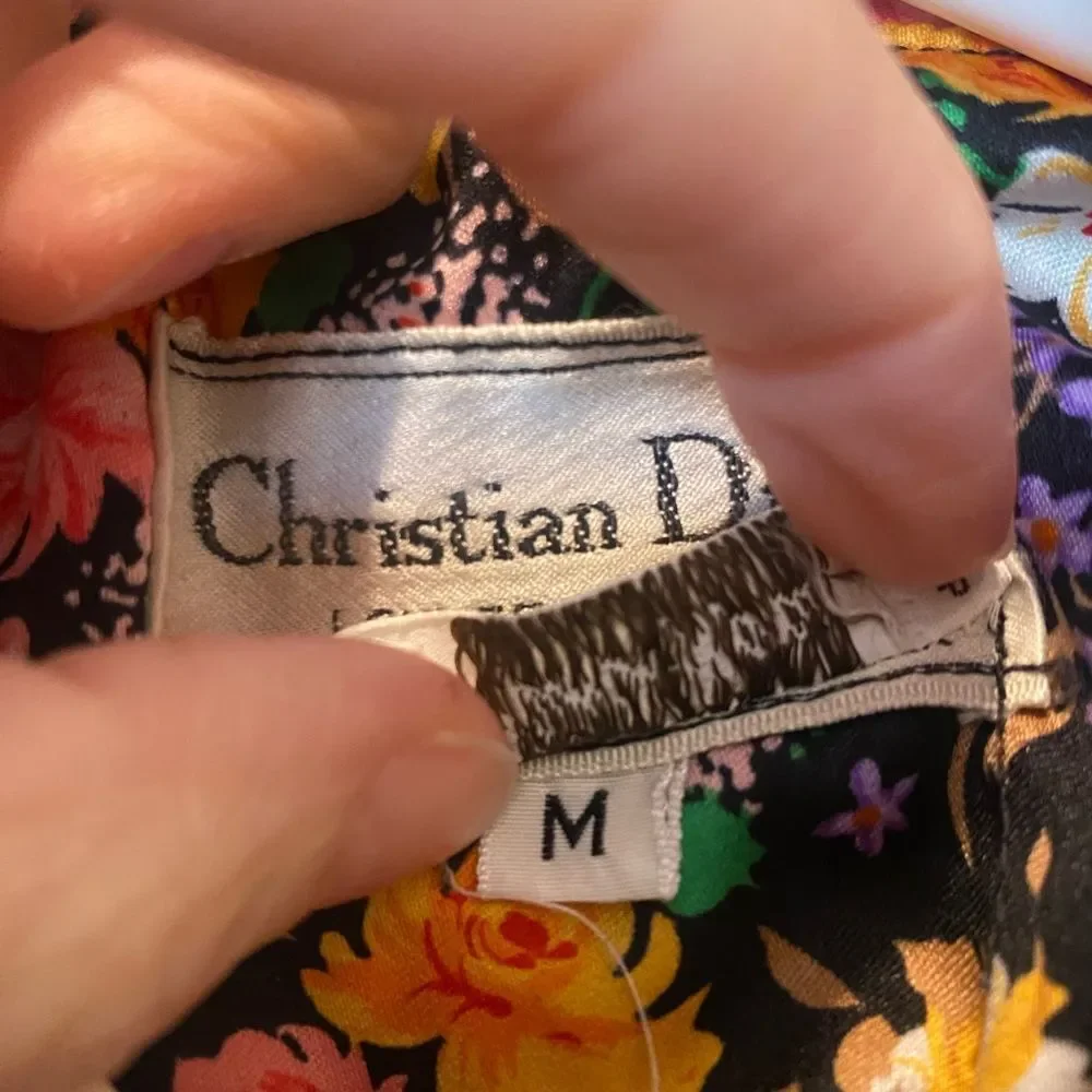 Christian Dior vintage Kaftan Maxi Dress loungewear Womens Neiman Marcus medium - Picture 4 of 9